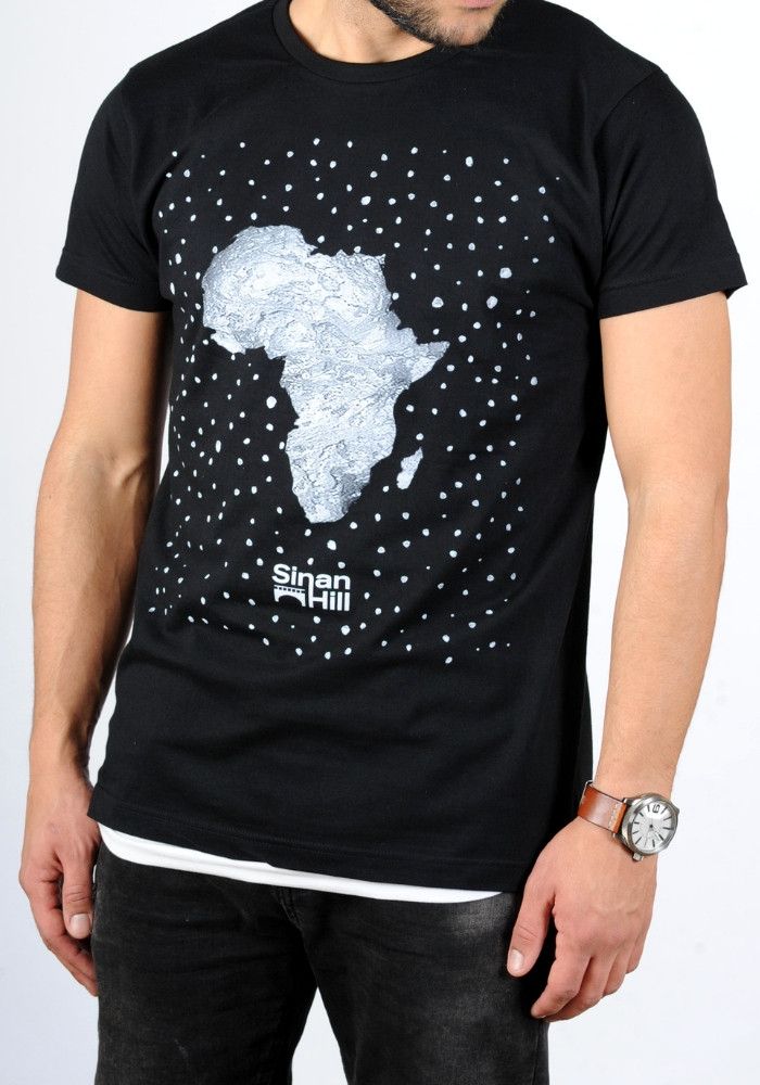 T-shirt Sinan Hill "Pépite de sable" noir et blanc T-shirt Sinan Hill "Pépite de sable" noir et blanc