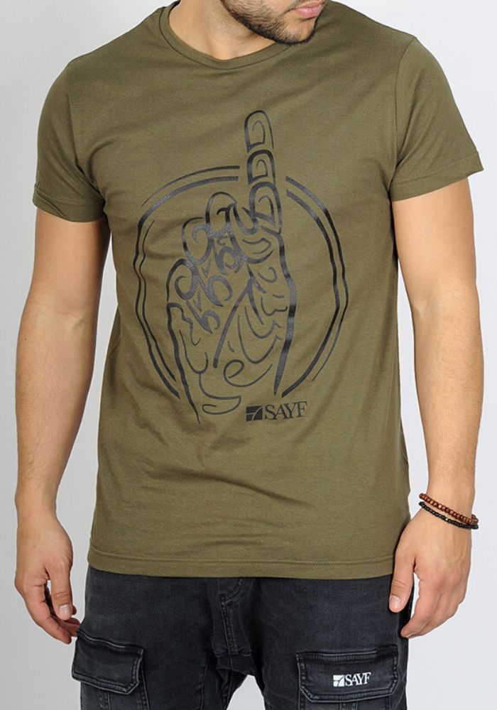 T-shirt SAYF "Calligraphie" kaki