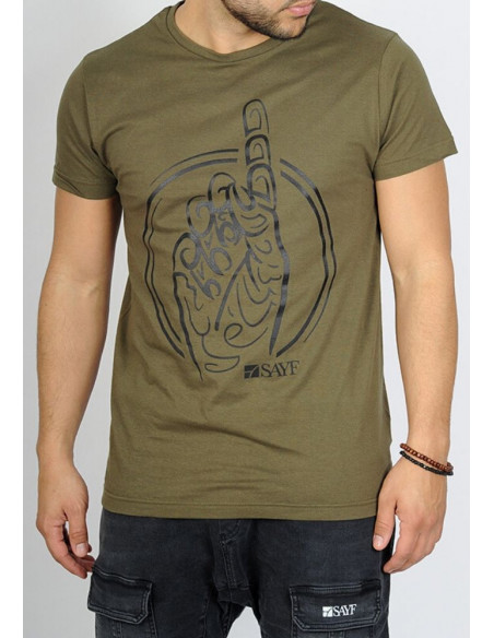 T-shirt SAYF "Calligraphie" kaki