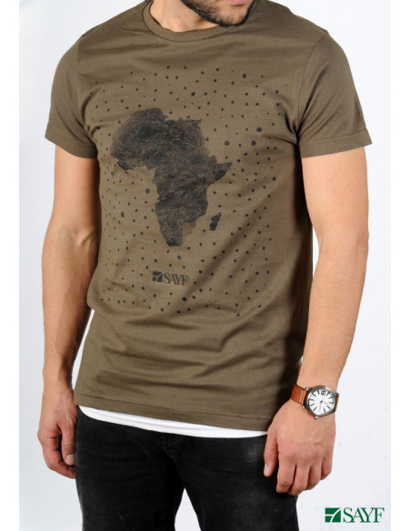T-shirt SAYF "grande Afrique" (kaki) T-shirt SAYF "grande Afrique" (kaki)