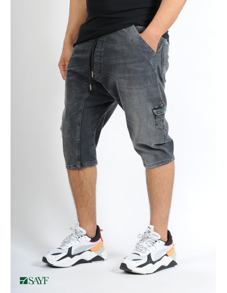 Sarouel bermuda SAYF black denim' Sarouel bermuda SAYF black denim'
