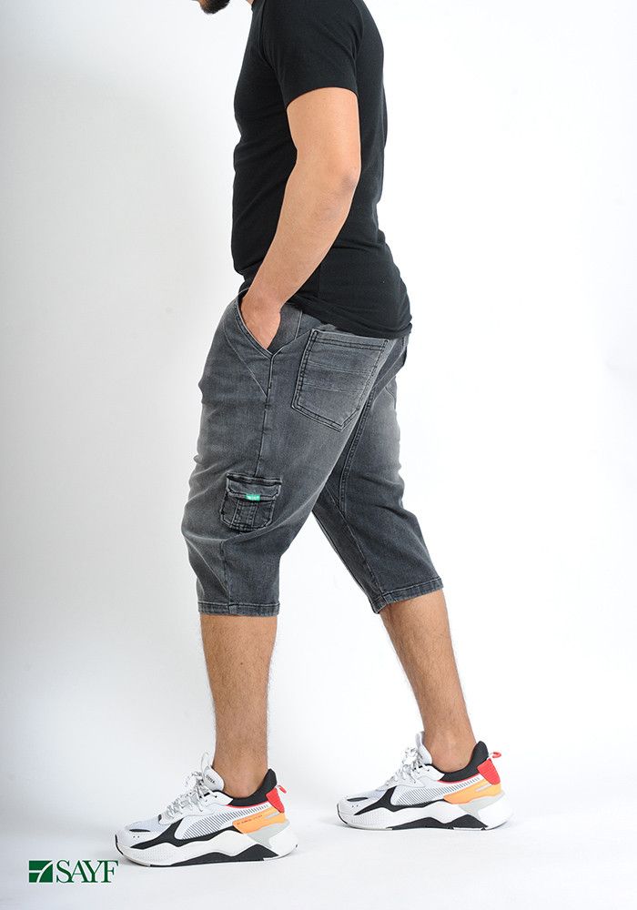 Sarouel bermuda SAYF black denim' Sarouel bermuda SAYF black denim'