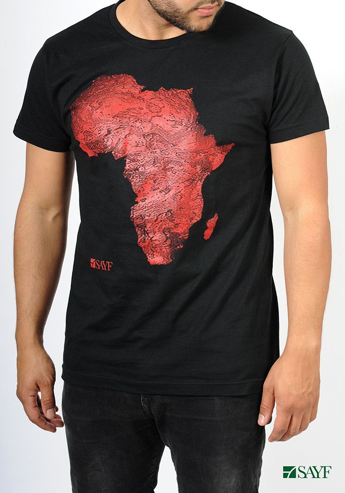 T-shirt SAYF géante Afrique (noir et rouge)