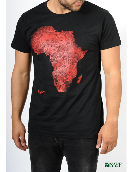 T-shirt SAYF géante Afrique (noir et rouge)