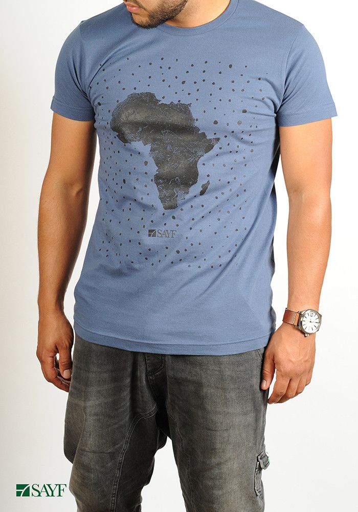 T-shirt SAYF "grande Afrique" (denim)