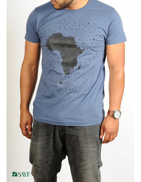T-shirt SAYF "grande Afrique" (denim) T-shirt SAYF "grande Afrique" (denim)