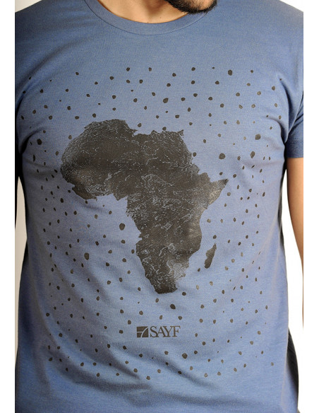 T-shirt SAYF "grande Afrique" (denim)