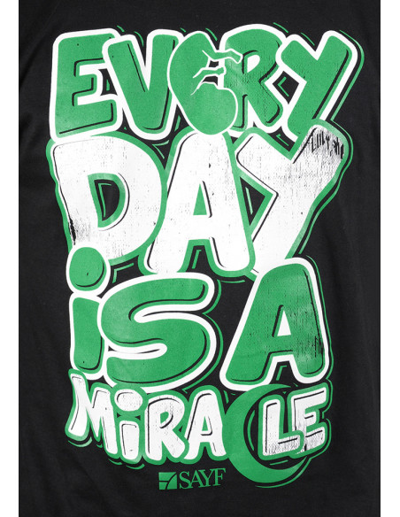 T-shirt SAYF "miracle" noir et vert