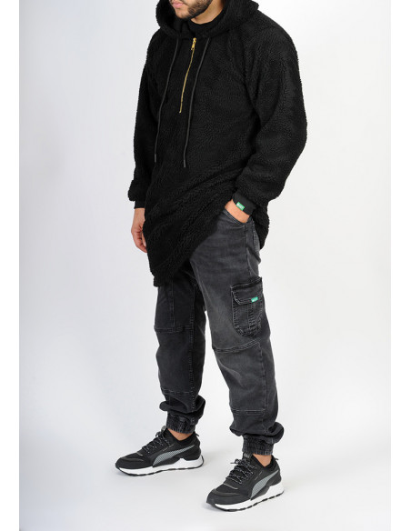 Sweat qamis SAYF moutonné (noir) Sweat qamis SAYF moutonné (noir)