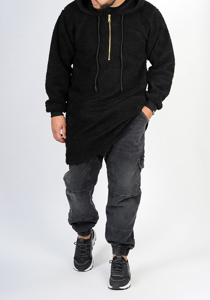 Sweat qamis SAYF moutonné (noir) Sweat qamis SAYF moutonné (noir)