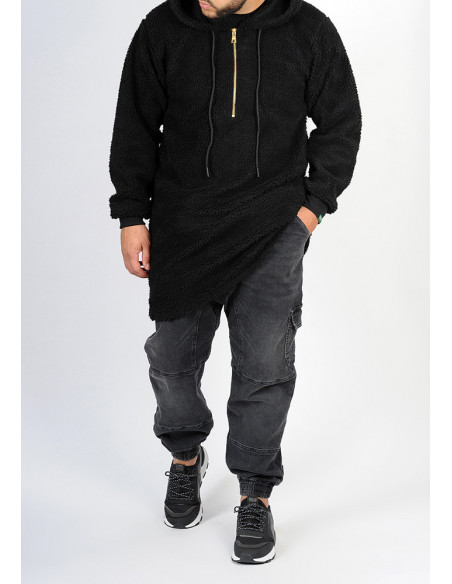 Sweat qamis SAYF moutonné (noir) Sweat qamis SAYF moutonné (noir)