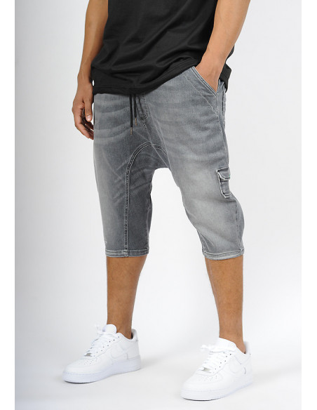 Sarouel bermuda SAYF grey denim'