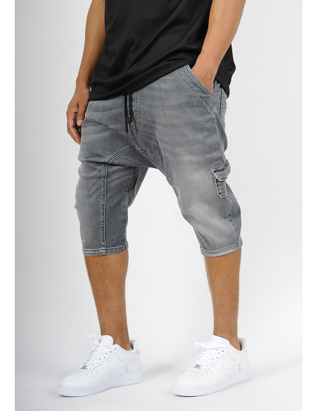Sarouel bermuda SAYF grey denim'
