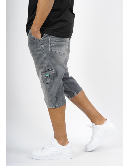 Sarouel bermuda SAYF grey denim'