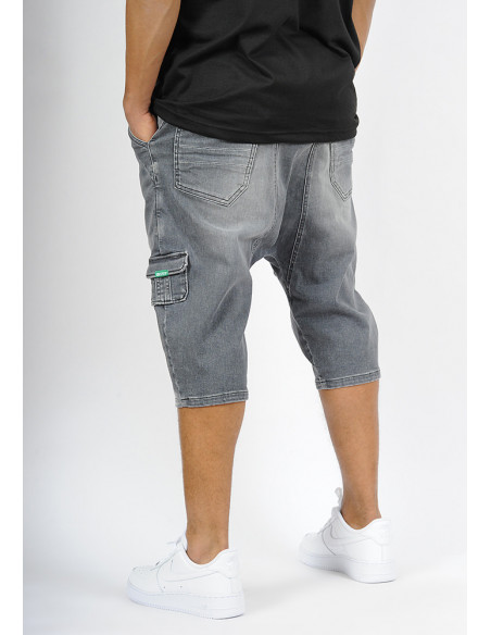 Sarouel bermuda SAYF grey denim'