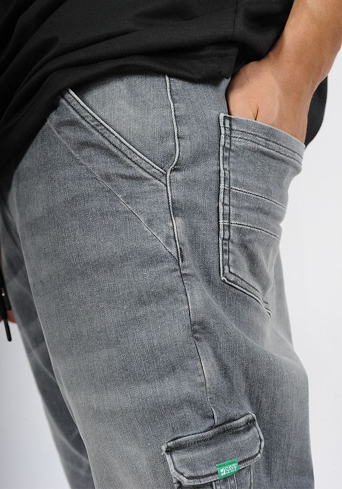 Sarouel bermuda SAYF grey denim'