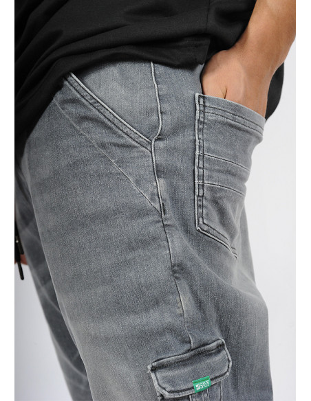 Sarouel bermuda SAYF grey denim'