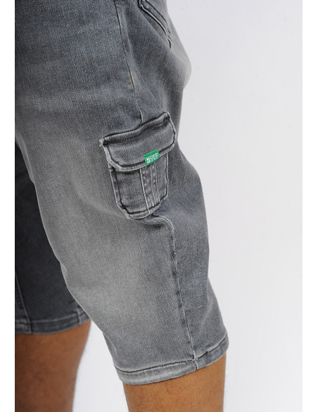 Sarouel bermuda SAYF grey denim'