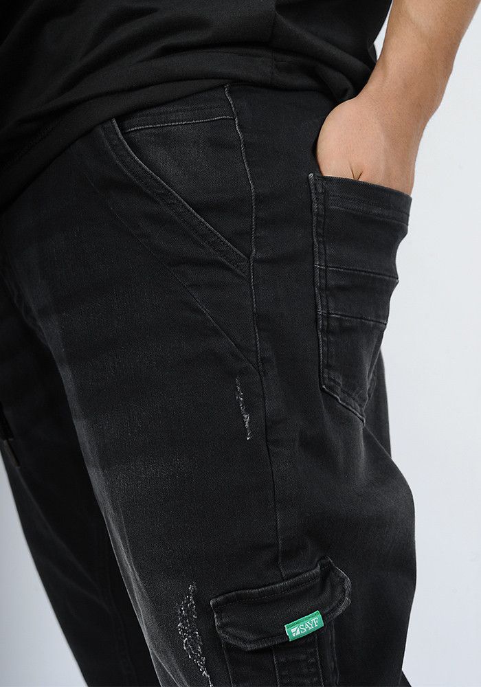 Sarouel bermuda SAYF black denim Sarouel bermuda SAYF black denim