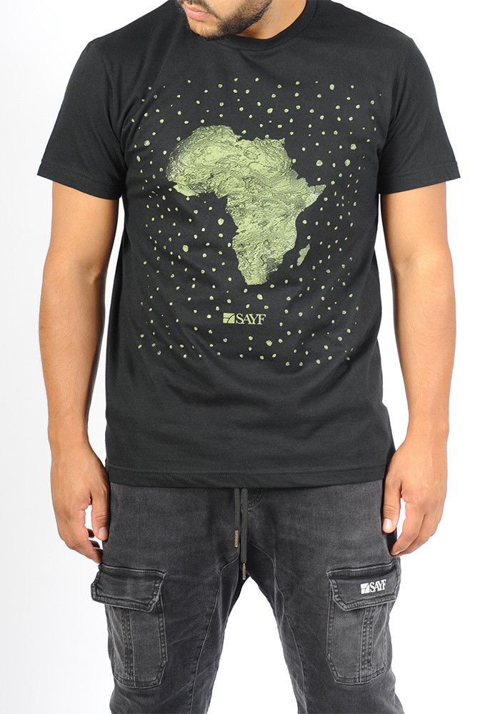 T-shirt SAYF grand Afrique noir- kaki