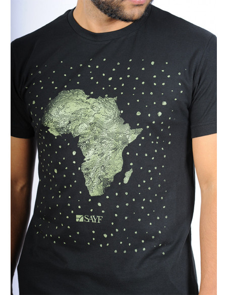 T-shirt SAYF grand Afrique noir- kaki