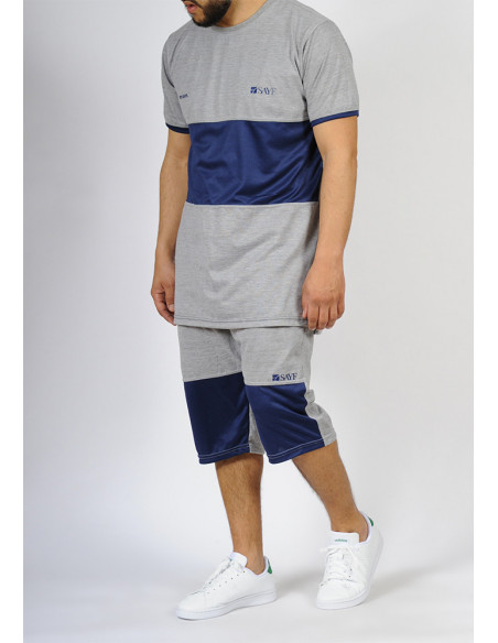 Ensemble bi-matière SAYF (gris - marine) Ensemble bi-matière SAYF (gris - marine)