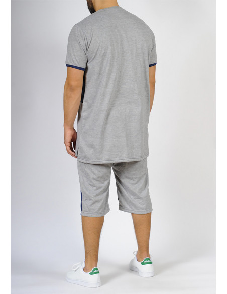 Ensemble bi-matière SAYF (gris - marine) Ensemble bi-matière SAYF (gris - marine)