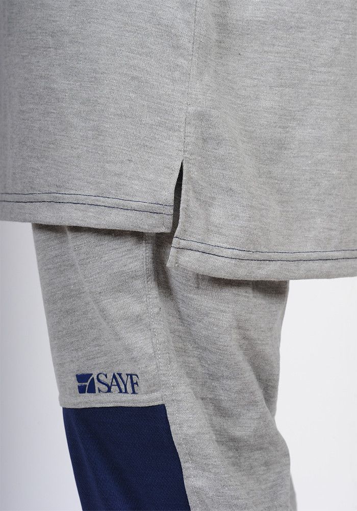Ensemble bi-matière SAYF (gris - marine) Ensemble bi-matière SAYF (gris - marine)