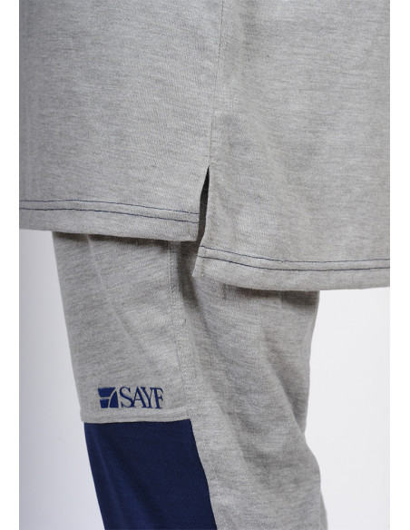 Ensemble bi-matière SAYF (gris et marine)