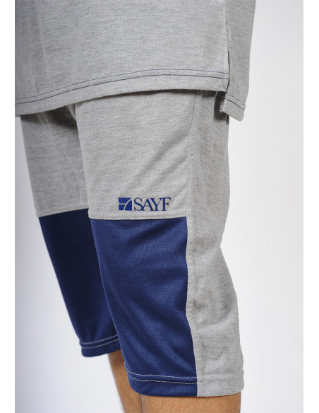 Ensemble bi-matière SAYF (gris et marine)