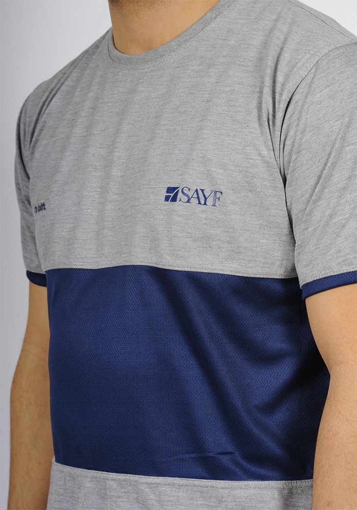 Ensemble bi-matière SAYF (gris et marine)