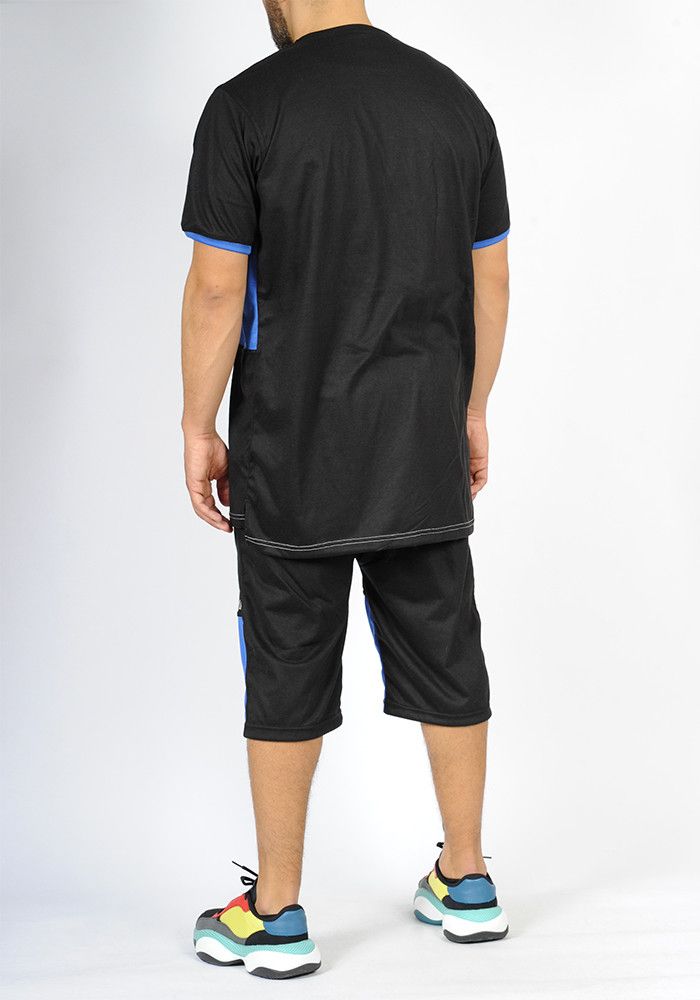 Ensemble bi-matière SAYF (noir - bleu roi)