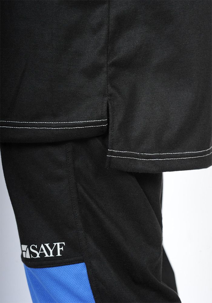 Ensemble bi-matière SAYF (noir - bleu roi)