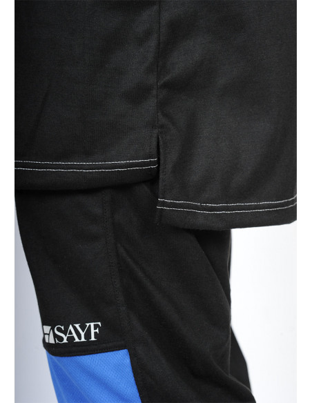 Ensemble bi-matière SAYF (noir - bleu roi)