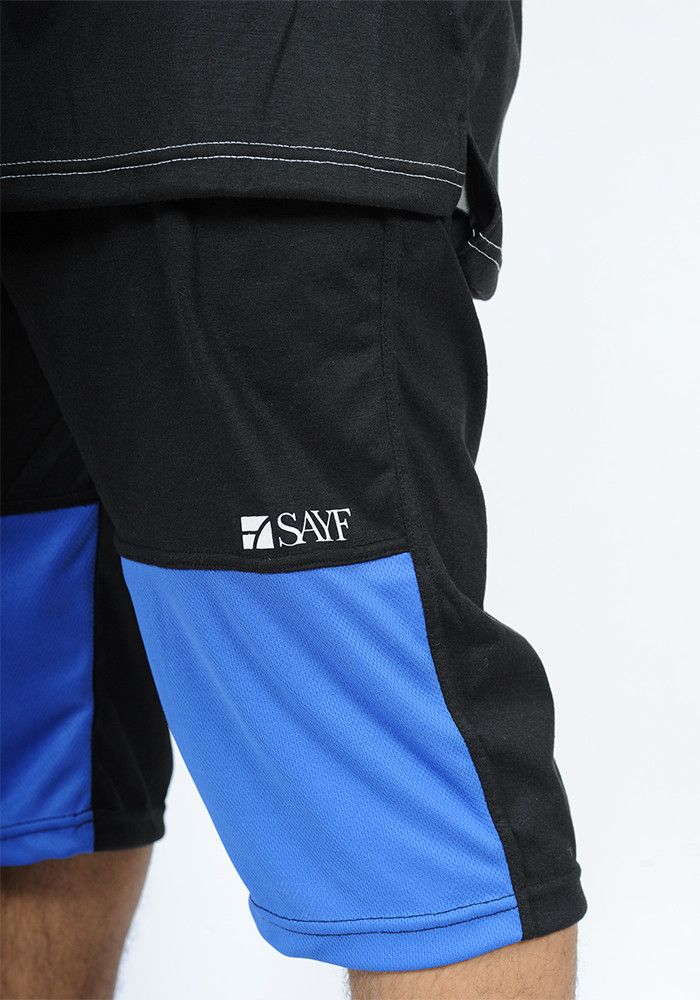 Ensemble bi-matière SAYF (noir - bleu roi)