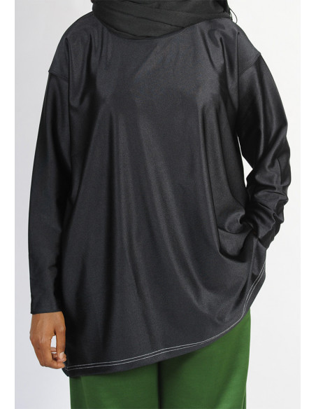 T-shirt long SAYF en lycra (noir) T-shirt long SAYF en lycra (noir)