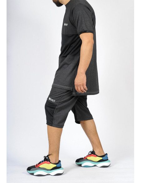 Ensemble bi-matière SAYF (noir - anthracite)