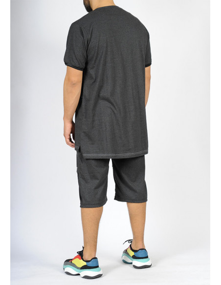 Ensemble bi-matière SAYF (noir - anthracite)