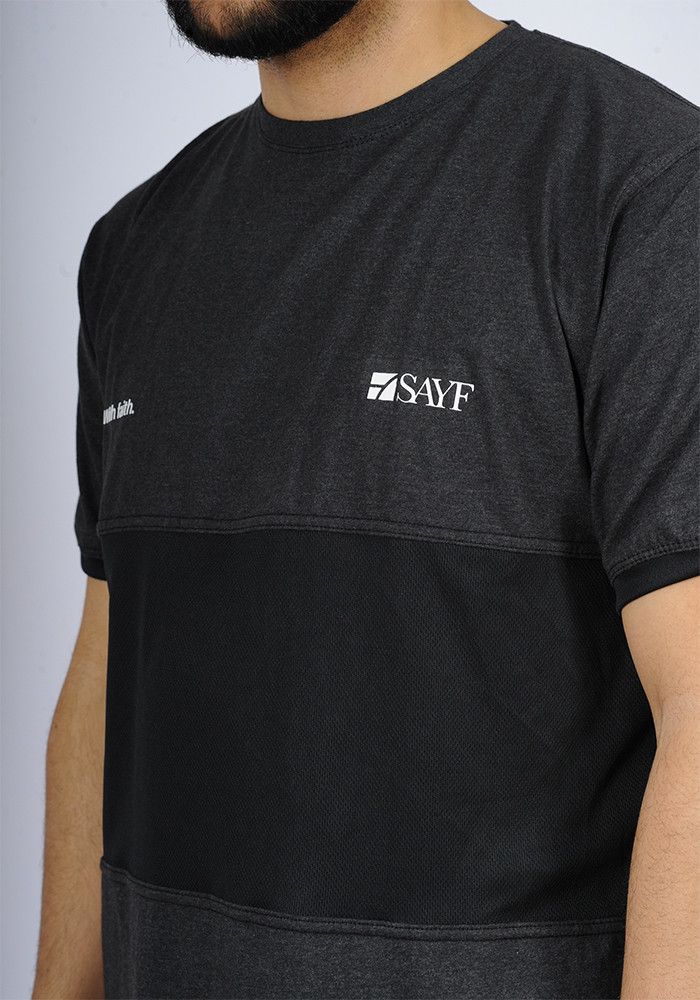 Ensemble bi-matière SAYF (noir - anthracite)