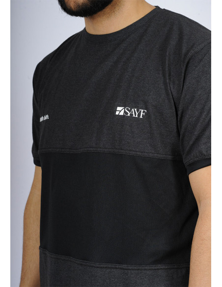 Ensemble bi-matière SAYF (noir - anthracite)