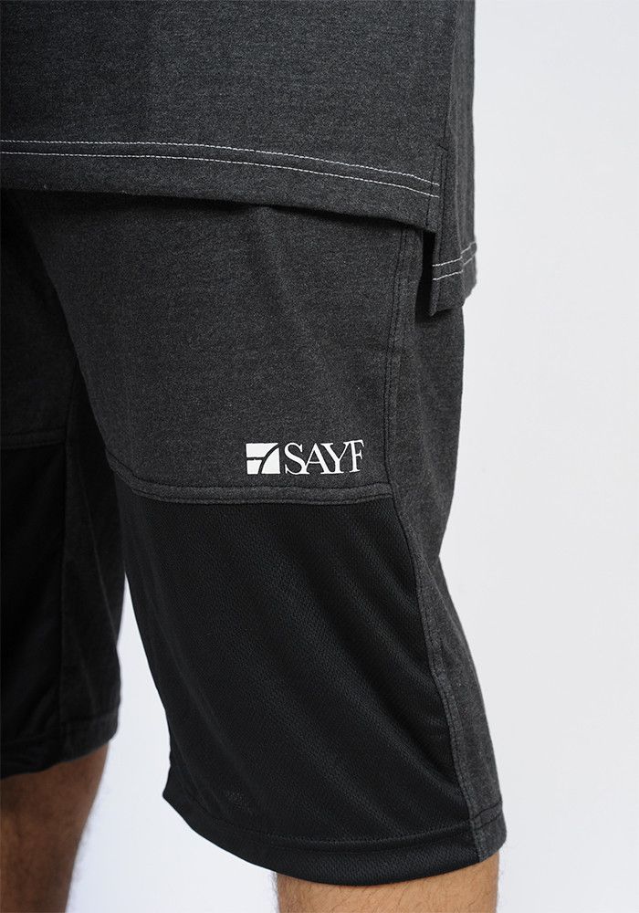 Ensemble bi-matière SAYF (noir - anthracite)