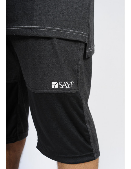 Ensemble bi-matière SAYF (noir - anthracite)