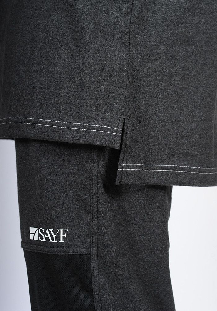 Ensemble bi-matière SAYF (noir - anthracite)