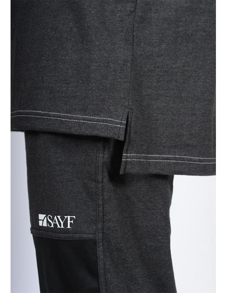 Ensemble bi-matière SAYF (noir - anthracite)