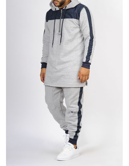 Ensemble bi-matière SAYF (gris chiné)