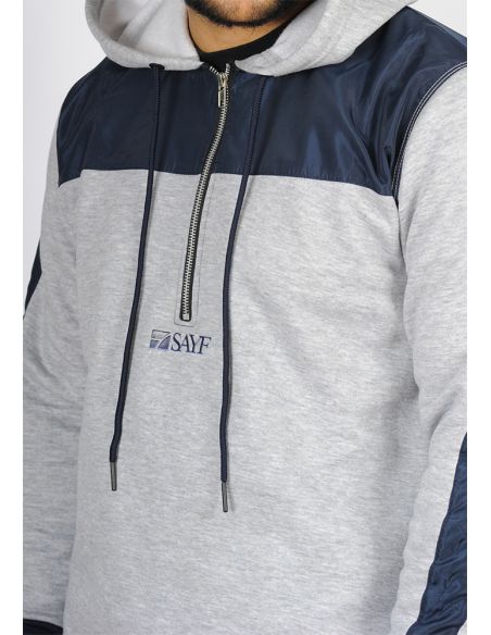 Ensemble bi-matière SAYF (gris chiné)