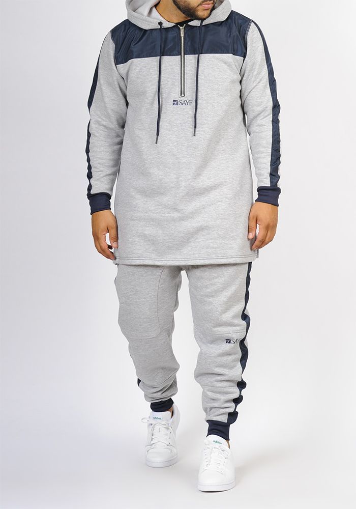 Ensemble bi-matière SAYF (gris chiné) Ensemble bi-matière SAYF (gris chiné)