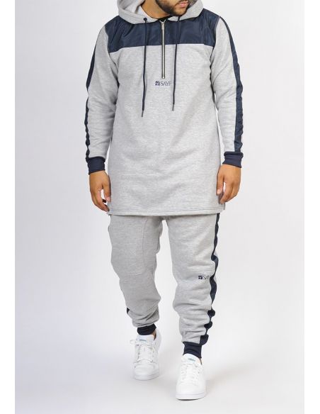 Ensemble bi-matière SAYF (gris chiné)