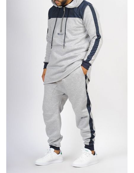 Ensemble bi-matière SAYF (gris chiné)