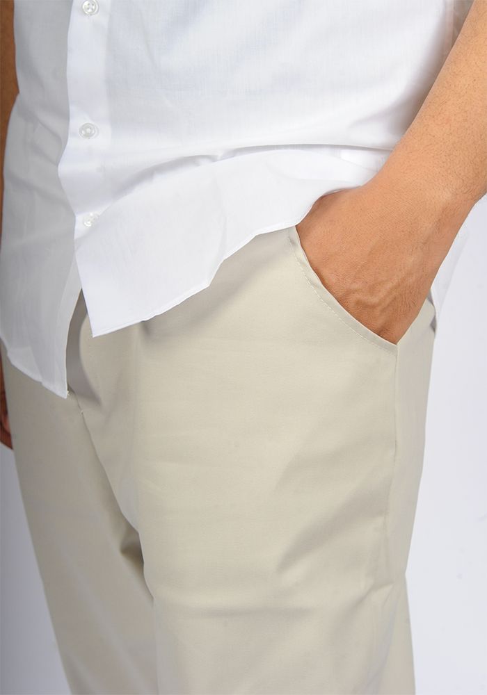 Sarouel bermuda SAYF gabardine (beige)
